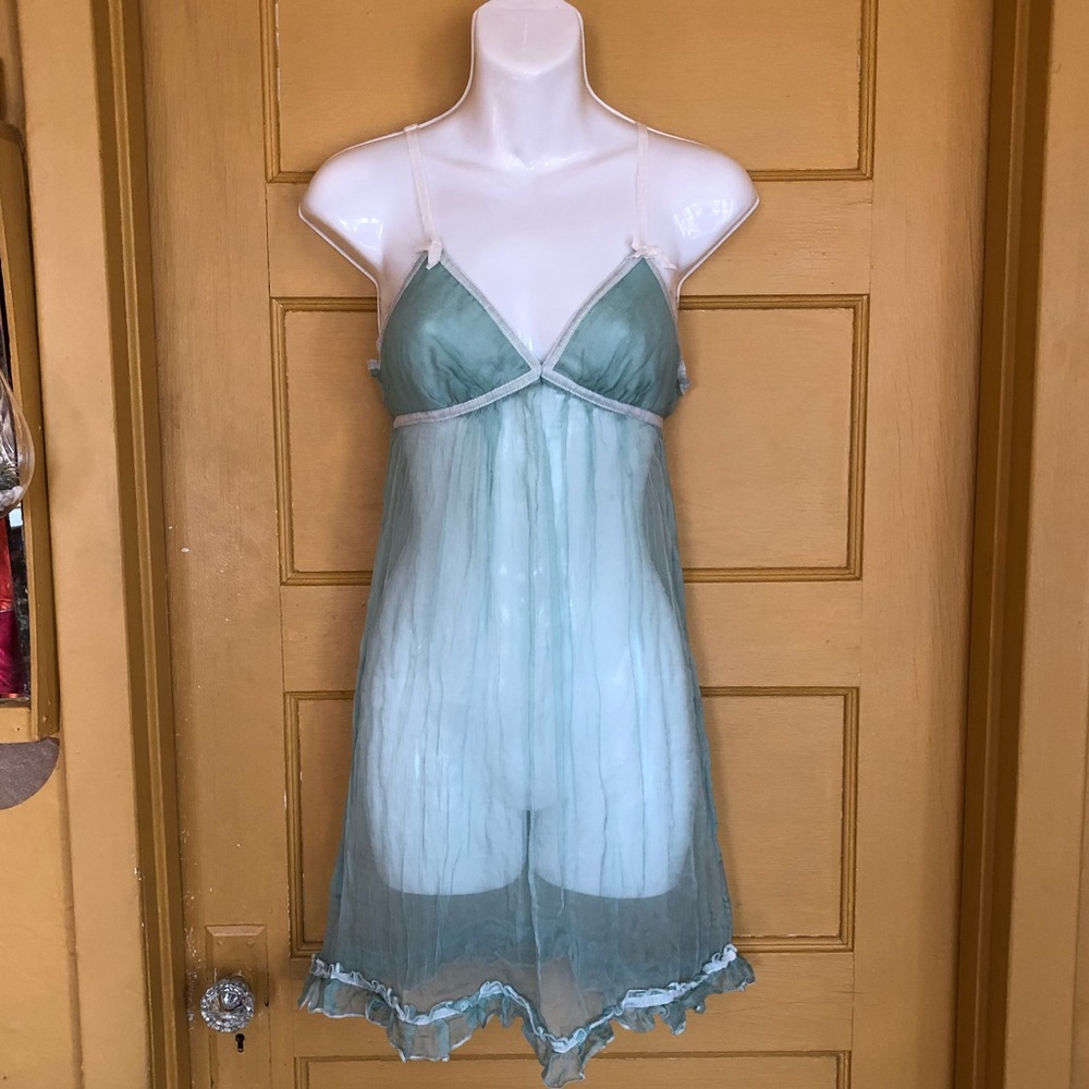 Mint green sheer silk nightie Forever 21 sz M
